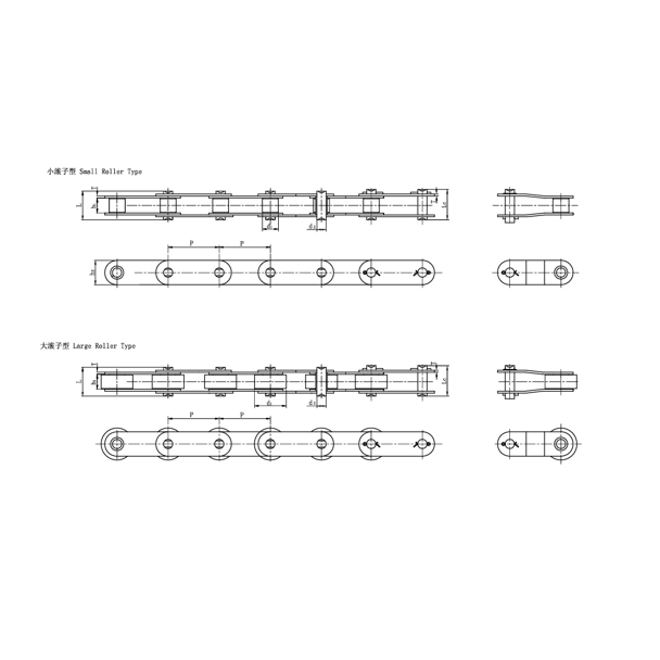 Correntes transportadoras de passo duplo