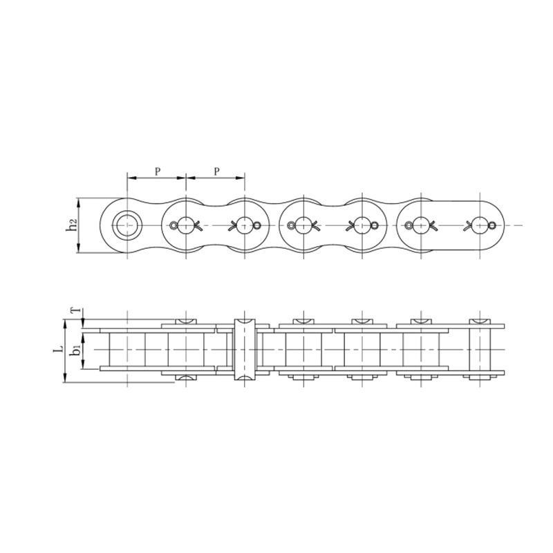 Correntes de rolos de precisão de passo curto tipo chaveta (série A)